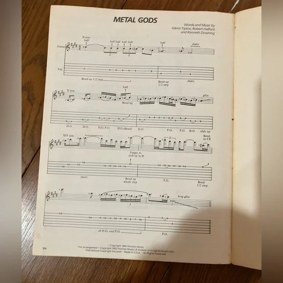 Judas Priest 1982 Rare Sheet Music Book 104 pages - Picture 9 of 11